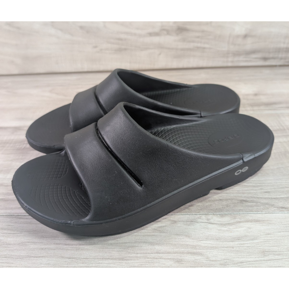 OOFOS Ooahh Slide Recovery Comfort Sport Sandal Black Unisex Size M11 W13